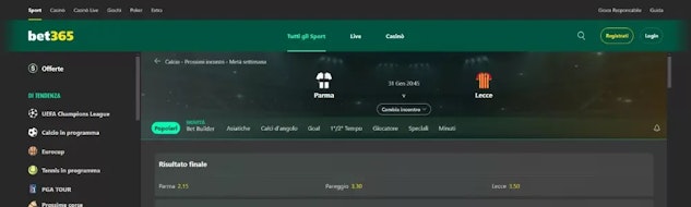 Sito per giocare schedine bet365