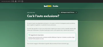 Guida autoesclusione bet365