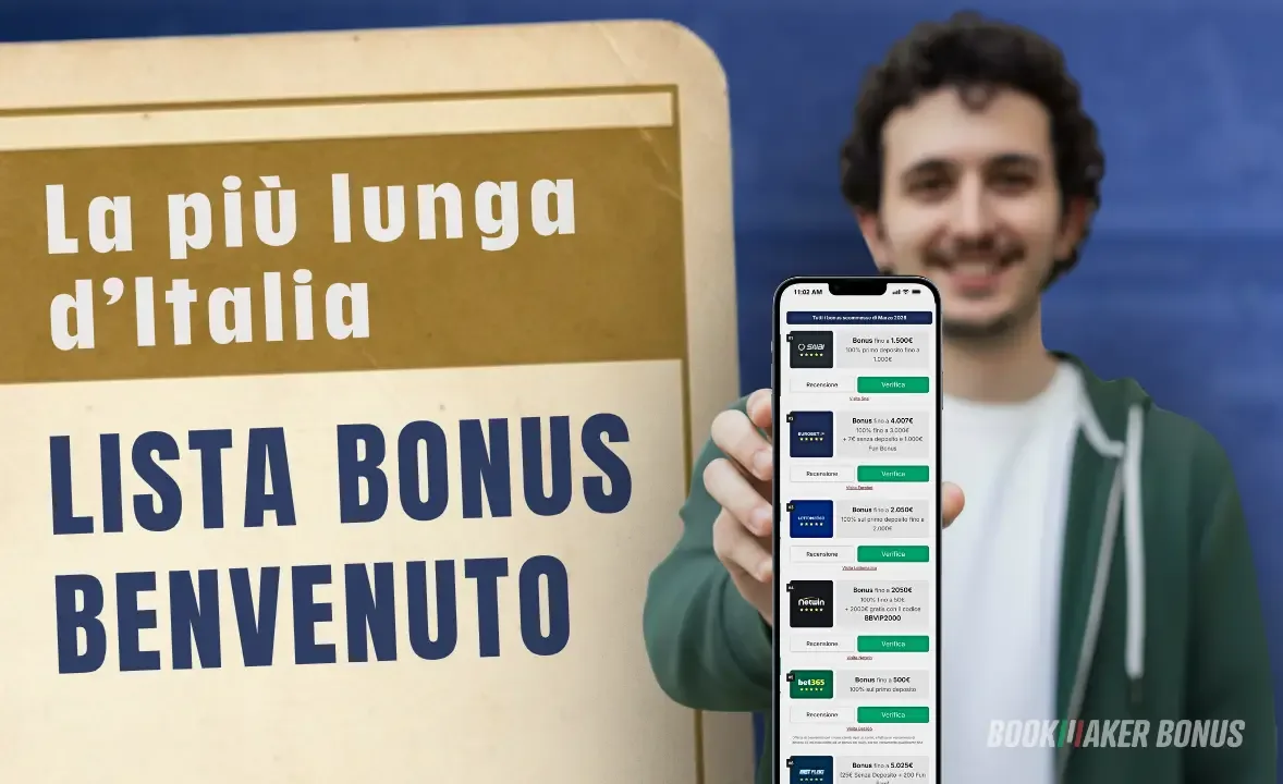Lista bonus benvenuto piu lunga d italia 2