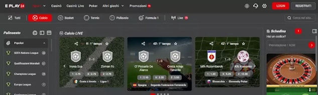 Anteprima nuovo sito scommesse eplay24