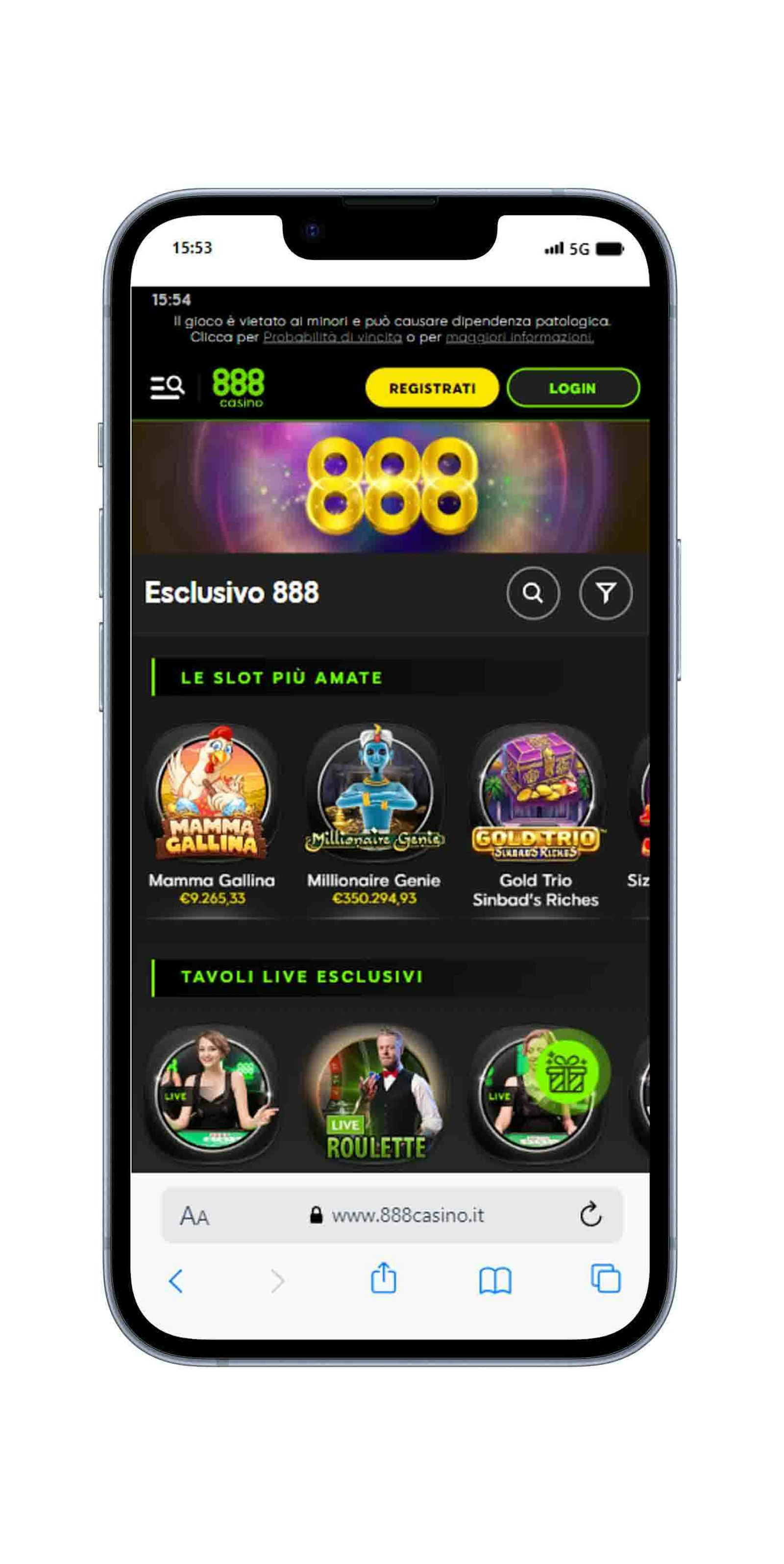 I giochi esclusivi 888