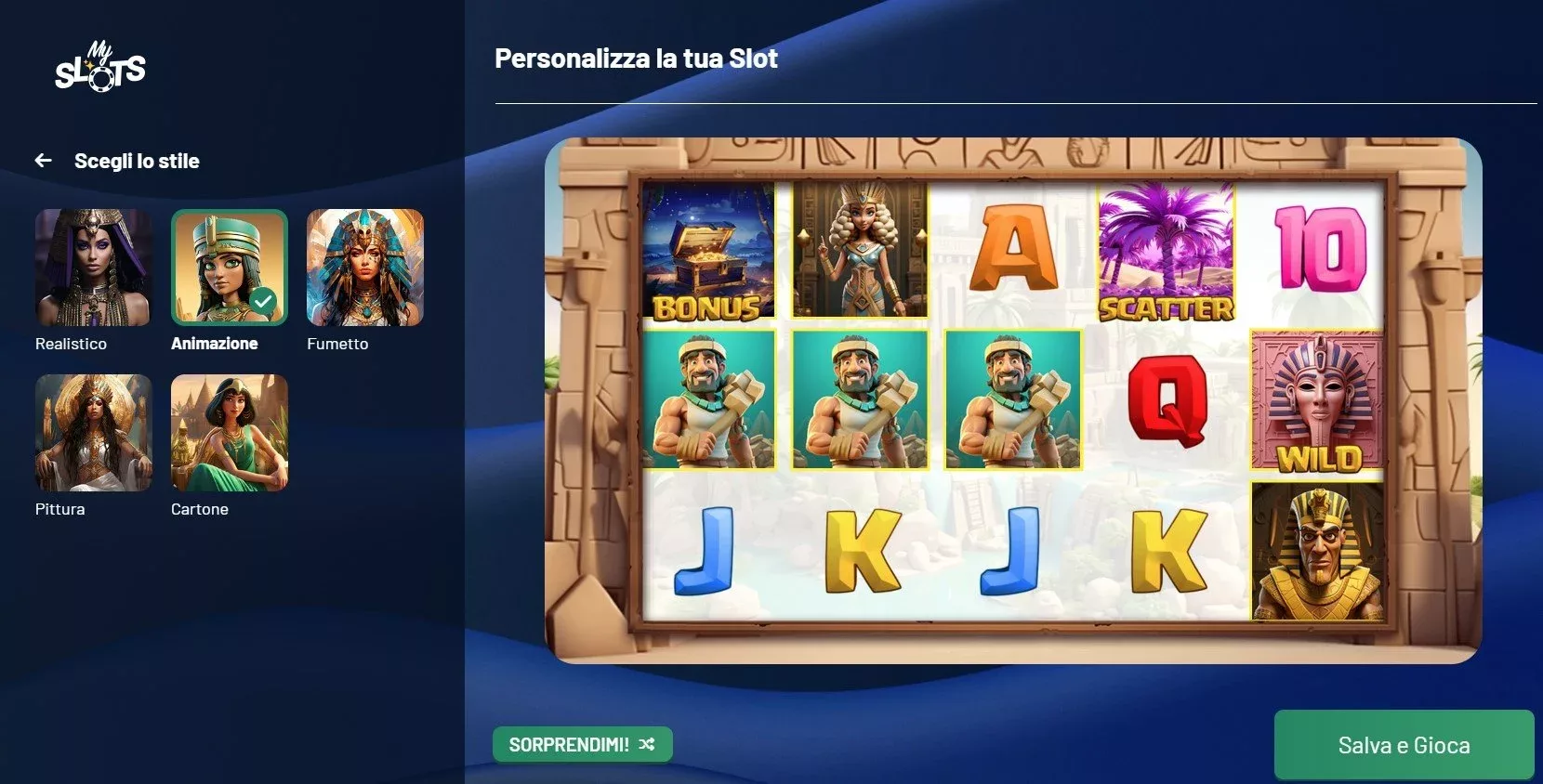 My slot stili disponibili