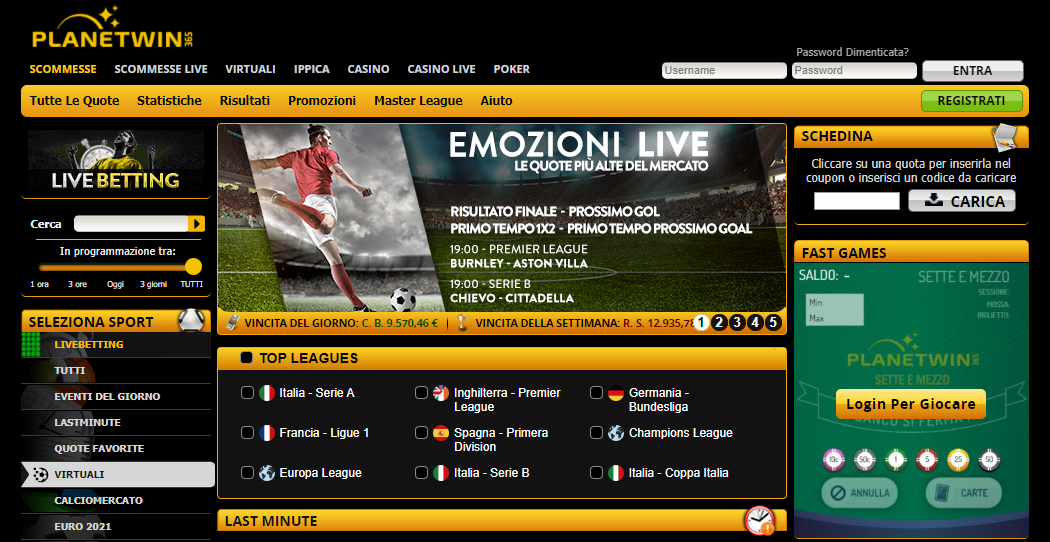 Planetwin365 home sport