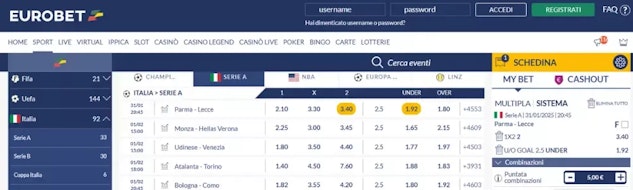 Sito per giocare schedine eurobet