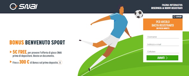 Snai aprire conto scommesse online