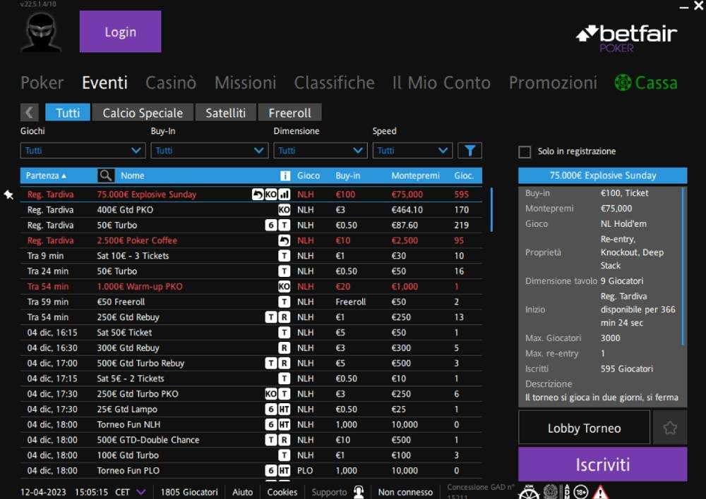 Tanti tornei di poker fra cui scegliere